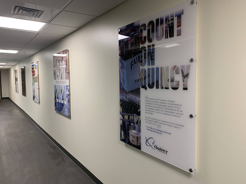 Quincy Compressor hallway signs